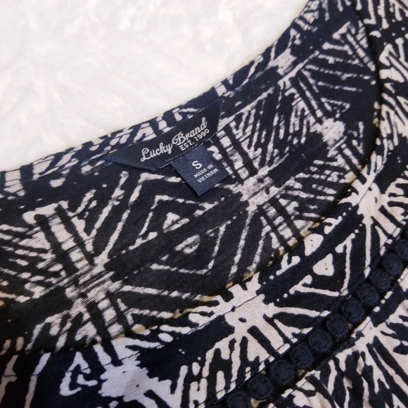 Lucky Brand Boho Crochet Detail Bell Sleeve Top - Picture 2 of 7